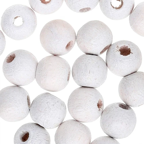 Redondas de madera 6 mm Blanco x25