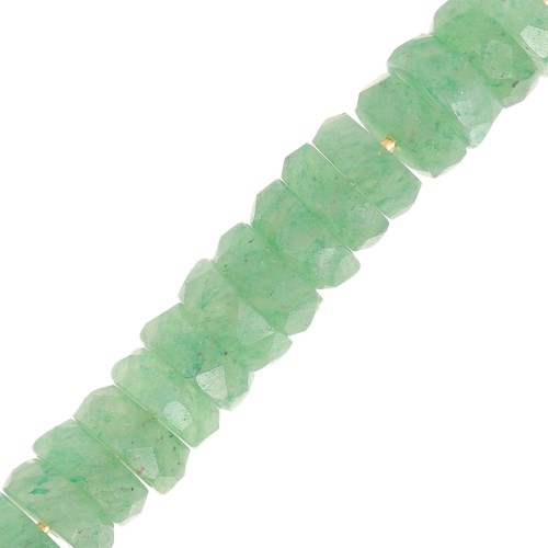 Cuentas redondas facetadas - Gema Heishi 6x2 mm - Aventurina x20