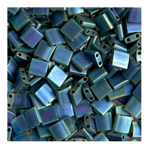 Miyuki Tila Beads 5x5x1.9 mm TL-2064- Mat Met Blue Green Iris x10g