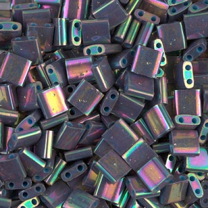 Miyuki Tila Beads 5x5x1.9 mm TL-1898 - Op Purple Gray Rainbow Luster x10g