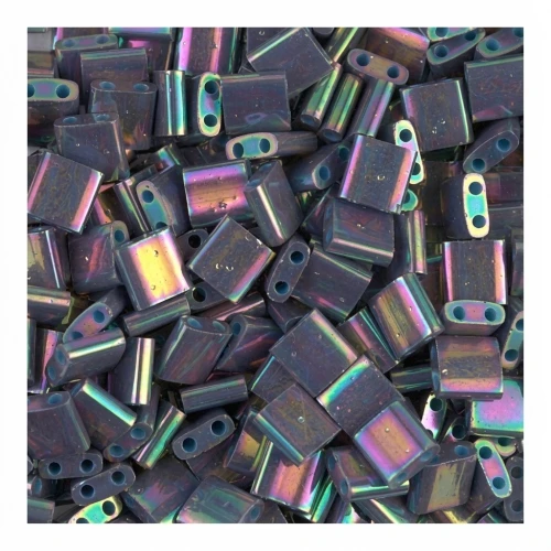 Miyuki Tila Beads 5x5x1.9 mm TL-1898 - Op Purple Gray Rainbow Luster x10g
