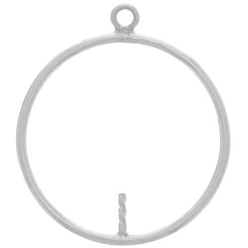 Colgante redondo de 20 mm para perla redonda semiperforada - Plata 925 x1