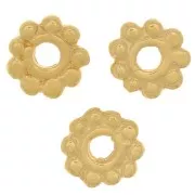 Cuentas arandelas de flor 6 mm - Chapado Oro 3 micras x4