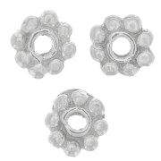 Cuentas florales 4 mm - Plata 925 x4