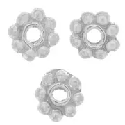 Cuentas florales 4 mm - Plata 925 x4