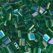 Miyuki Tila Beads 5x5x1.9 mm TL-0179 - Tr Green AB x10g|raw }}