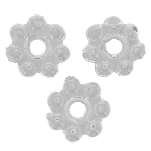Cuenta arandela flor 6 mm - Plata 925 x1