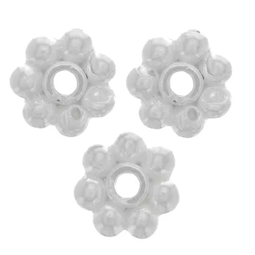 Cuenta arandela flor 7 mm - Plata 925 x1