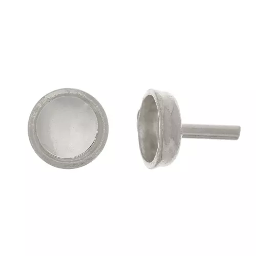 Barra de soporte - Soporte para cabujones de 4 mm - Plateado x1