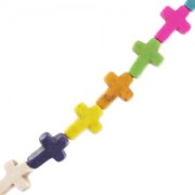 Cuenta Surtido cruces de piedra colorada 16 mm Multicolor