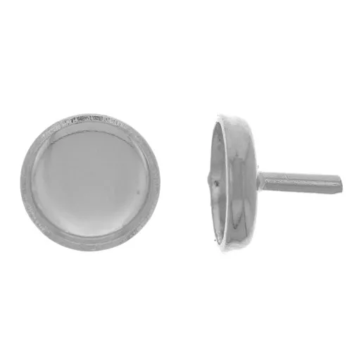 Barra de soporte - Soporte para cabujones de 6 mm - Plateado x1