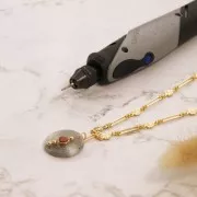 Barra de soporte - Soporte para cabujones de 6 mm - Plateado x1