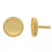 Varilla de soporte - soporte de cabujones 6 mm - Dorado con oro fino x1