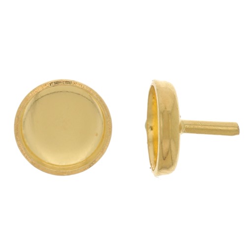 Varilla de soporte - soporte de cabujones 6 mm - Dorado con oro fino x1