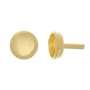 Varilla de soporte - soporte de cabujones 4 mm - Dorado con oro fino x1
