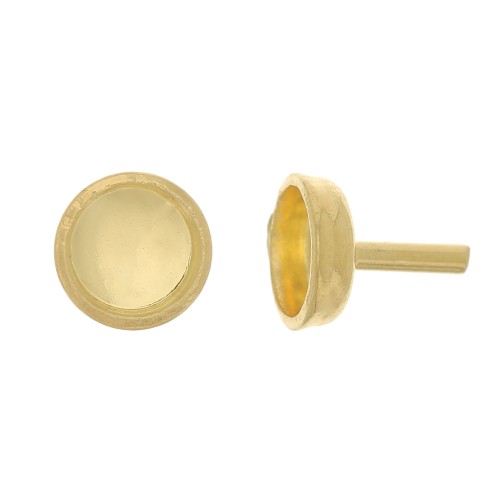 Varilla de soporte - soporte de cabujones 4 mm - Dorado con oro fino x1
