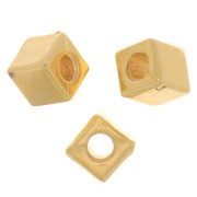 Cuenta cubo 5 mm - Chapdo Oro 3 micras x1|raw }}