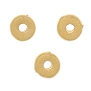 Cuentas redondas Heishi - Discos planos perforados 3x1 mm - Chapado oro 3 micras x4|raw }}