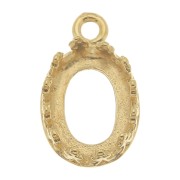 Engaste colgante redondo corona - para cabujón de 8x6mm Chapado de oro 3 micras x1|raw }}