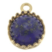 Engaste colgante redondo corona para cabujón de 10mm Chapado de oro 3 micras x1