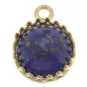 Engaste colgante redondo corona para cabujón de 10mm Chapado de oro 3 micras x1