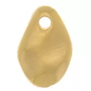 Dije gota irregular ondulada 10x6 mm - Chapado de oro 3 micras x1