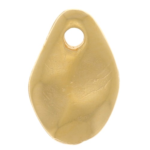 Dije gota irregular ondulada 10x6 mm - Chapado de oro 3 micras x1