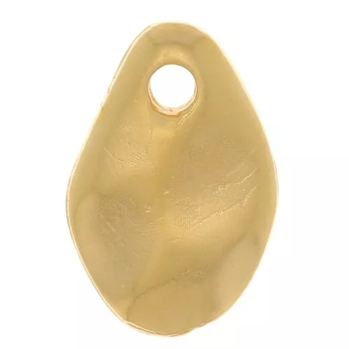 Dije gota irregular ondulada 10x6 mm - Chapado de oro 3 micras x1