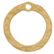 Dije circulo calado martillado 13 mm - Chapado de oro 3 micras x1