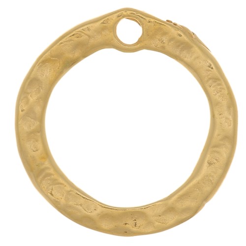 Dije circulo calado martillado 13 mm - Chapado de oro 3 micras x1