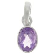 Colgante ovalado facetado 12x7 mm - Plata 925 - Amethyste x1|raw }}