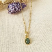 Colgante ovalado facetado 12x7 mm - Plata 925 - Cornalina x1