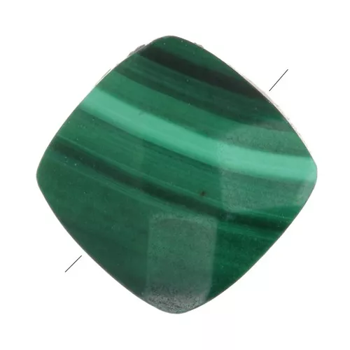 Cuenta cuadrada de piedra preciosa facetada de 6 mm - Malaquita x1