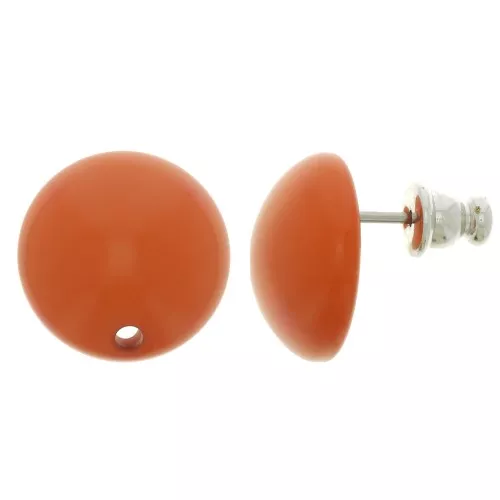 Ganchos pendientes redondos de resina 14 mm - Terracota x2
