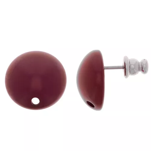 Ganchos pendientes redondos de resina 14 mm - Granate x2