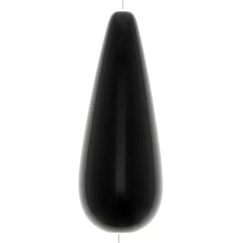 Cuenta de resina de pera 40x16 mm - Negro x1