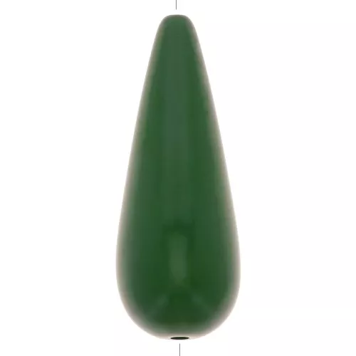 Cuenta de resina de pera 40x16 mm - Verde oscuro x1