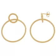 Ganchos pendientes 45x35 mm - Dorado con oro fino x2