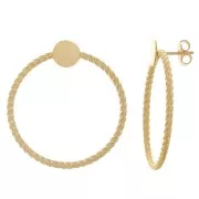 Ganchos pendientes de 35 mm para cabujón de 8 mm - Dorado con oro fino x2