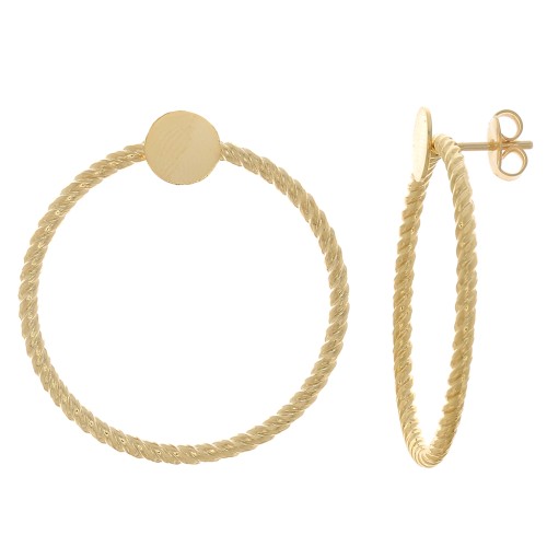 Ganchos pendientes de 35 mm para cabujón de 8 mm - Dorado con oro fino x2