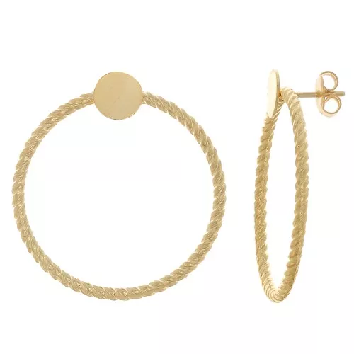 Ganchos pendientes de 35 mm para cabujón de 8 mm - Dorado con oro fino x2