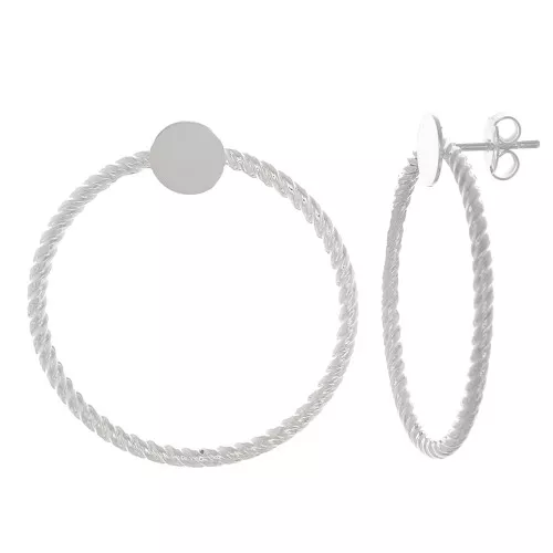 Ganchos pendientes de 35 mm para cabujón de 8 mm - Chapado plata fina x2