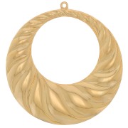 Colgante círculo calado 45 mm efecto trenzado - Dorado con oro fino x1