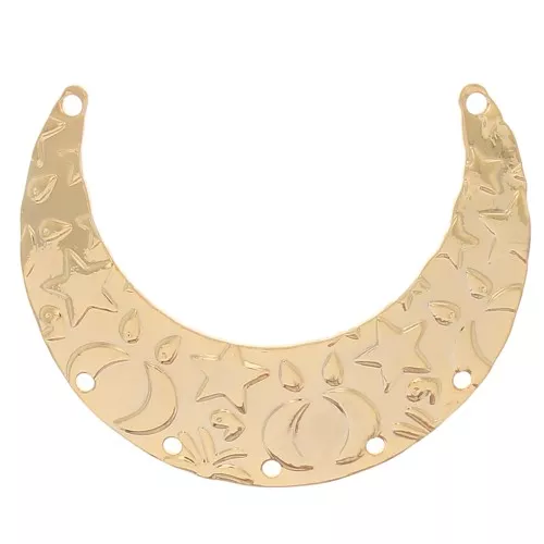 Entrepieza media luna candelabro 35x26 mm - motivo de estrella - Dorado oro finox1