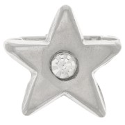 Cuenta pasante estrella 12x13 mm con strass para cordones 8 mm Rodiado Cristal x1