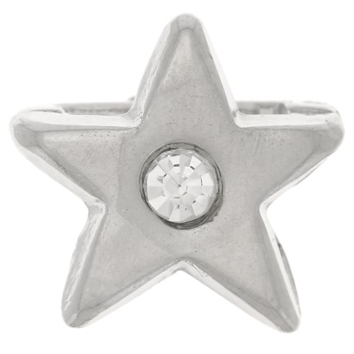 Cuenta pasante estrella 12x13 mm con strass para cordones 8 mm Rodiado Cristal x1