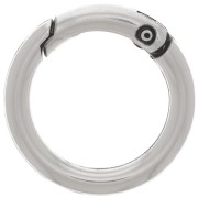 Cierre redondo mosquetón 27mm - Chapado Plateado envejecido x1