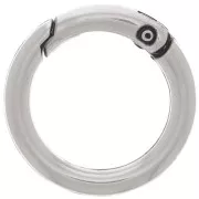 Cierre redondo mosquetón 27mm - Chapado Plateado envejecido x1