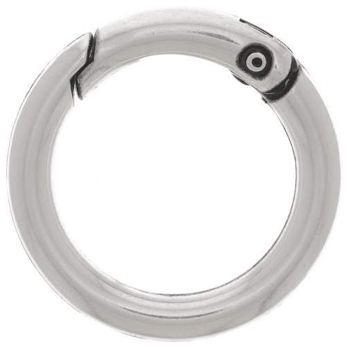 Cierre redondo mosquetón 27mm - Chapado Plateado envejecido x1