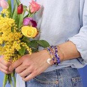 Cuenta pescado plano 12x8 mm - Dorado con oro fino x1